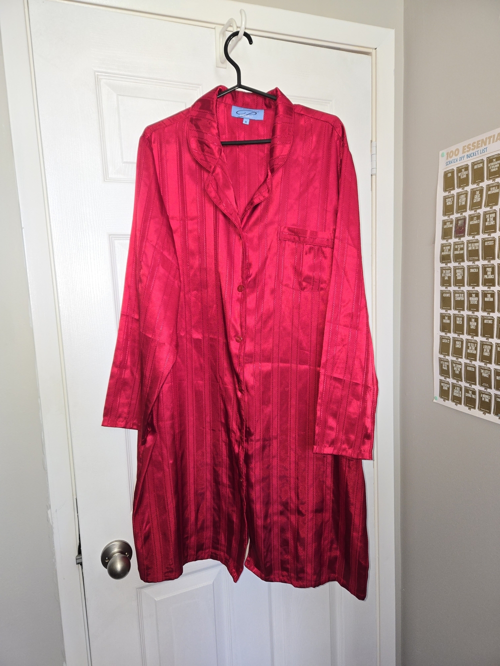 Penningtons Red Satin Long Button-Up Pajama